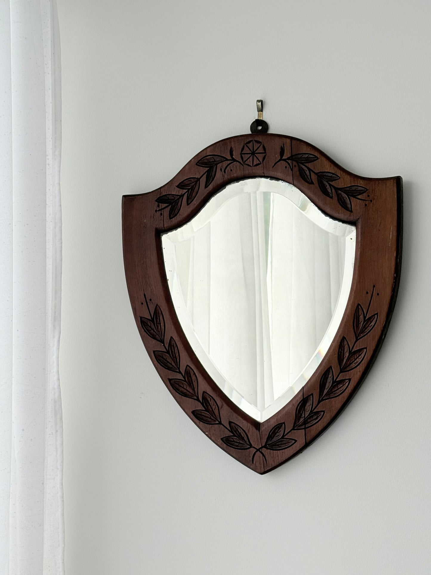 Vintage Shield-Shaped Mirror