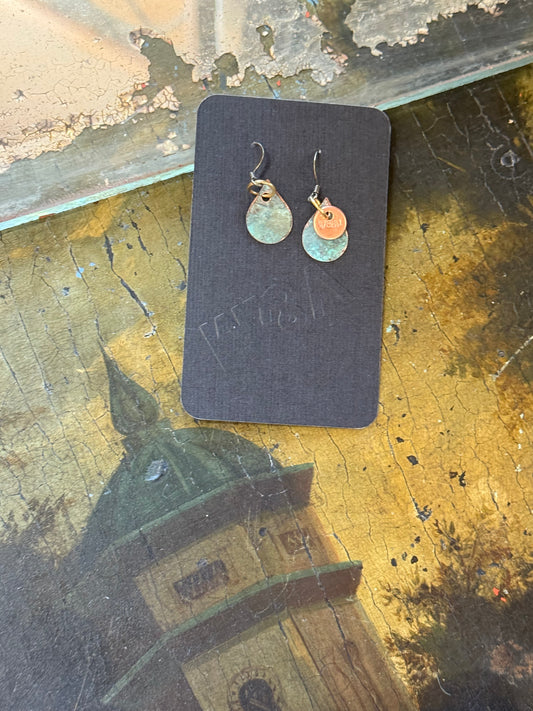 Art Jewellery - Church Roof Patina Earrings - teardrop