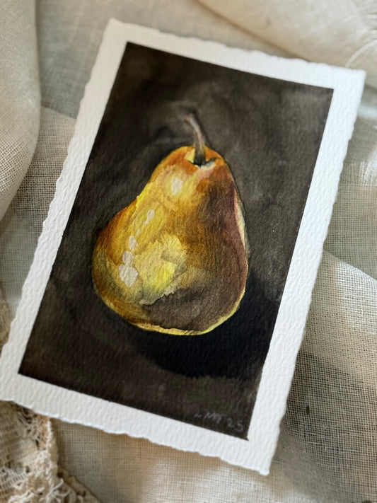 Water Colour; Pear - unframed - Linda Titow