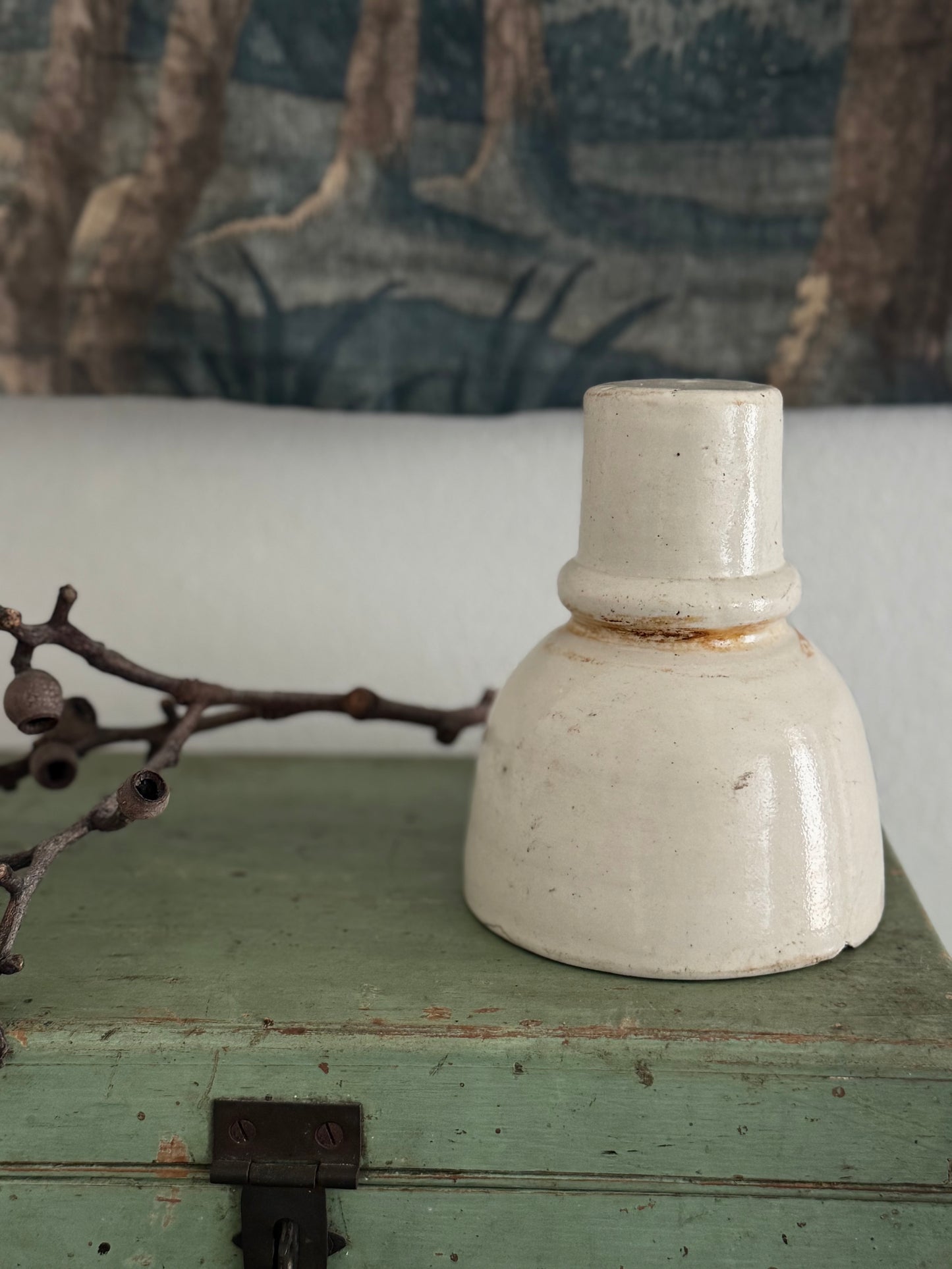 Large Vintage Cream Ceramic Insulator