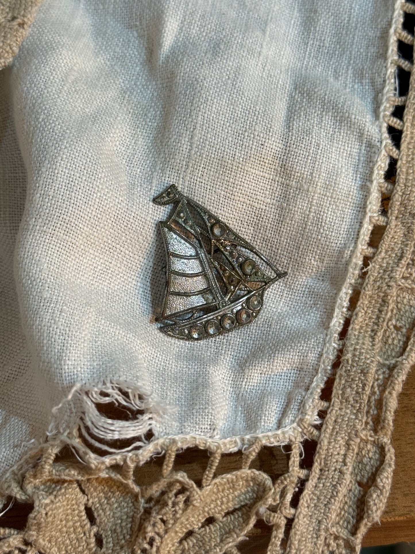 Vintage Sailboat Brooch