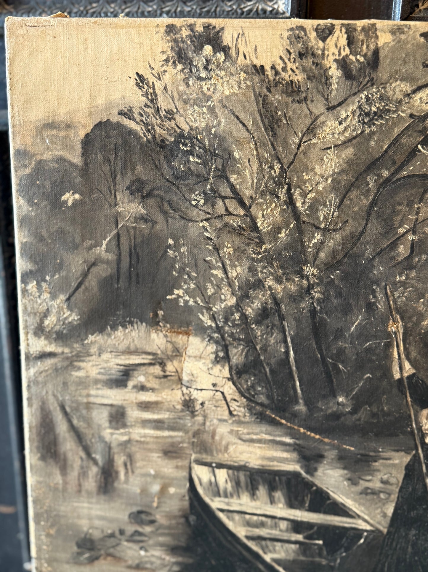 Antique Swan Painting