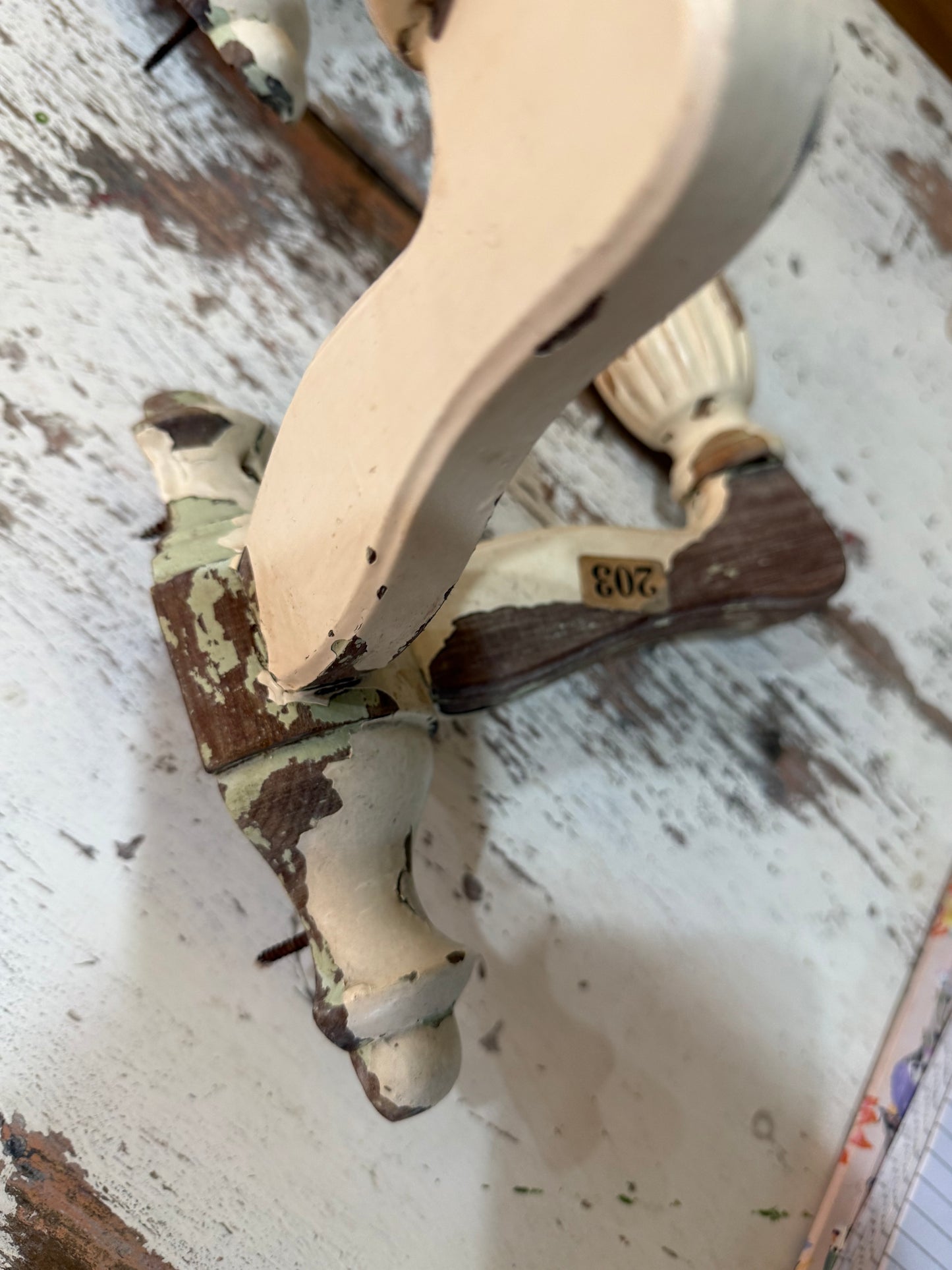 Antique Sconces - green and cream