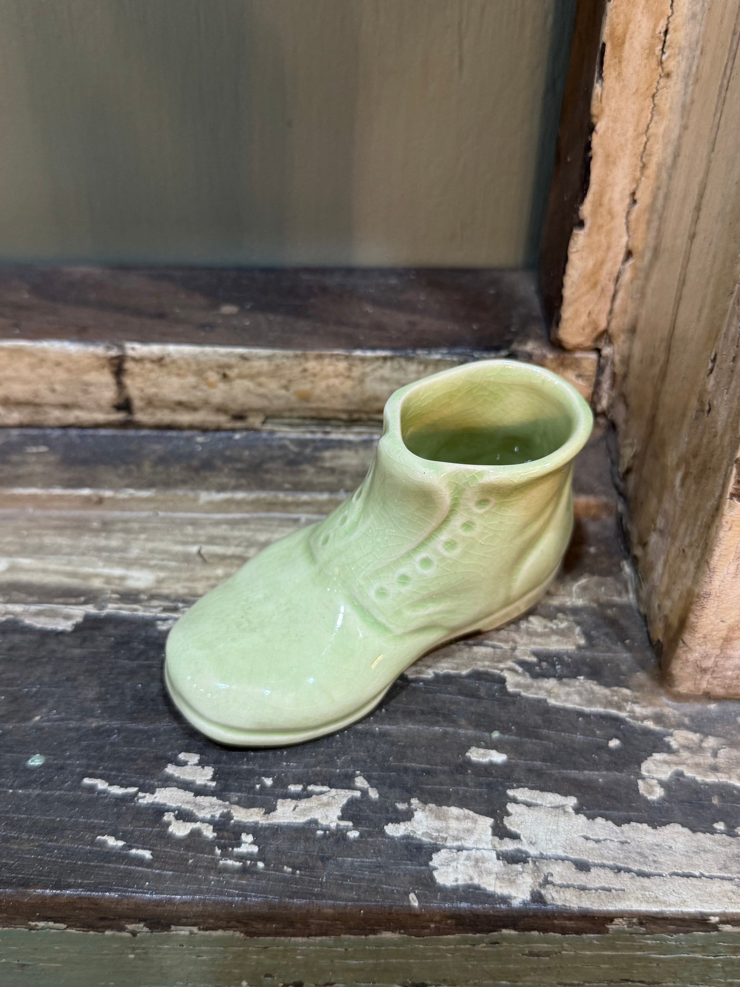 Old Ceramic Green Boot - small