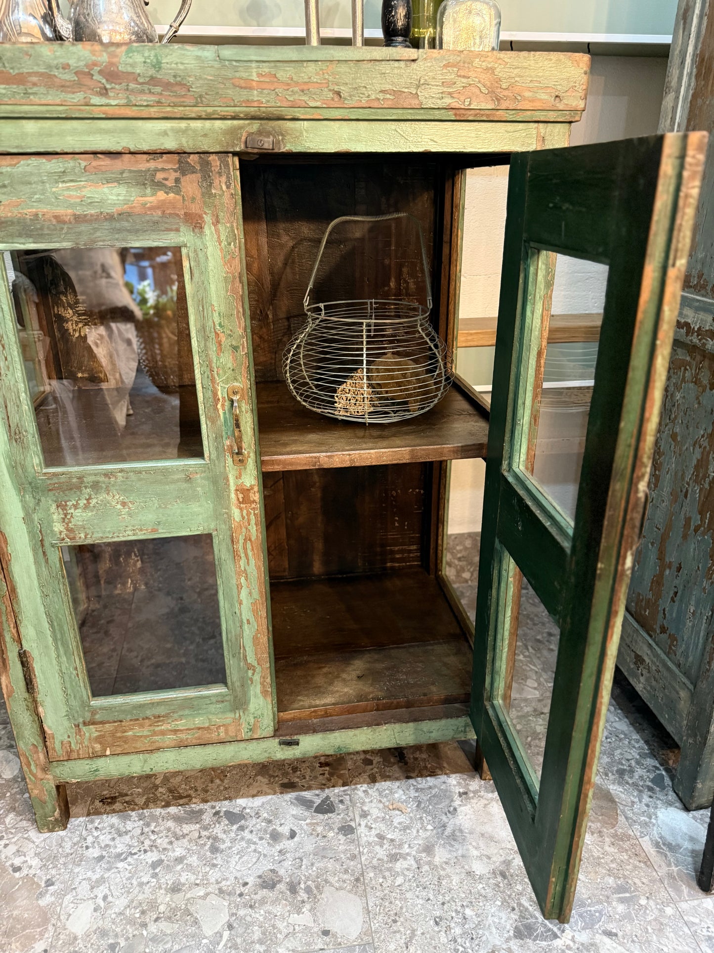 Small Vintage Glass Display Cabinet