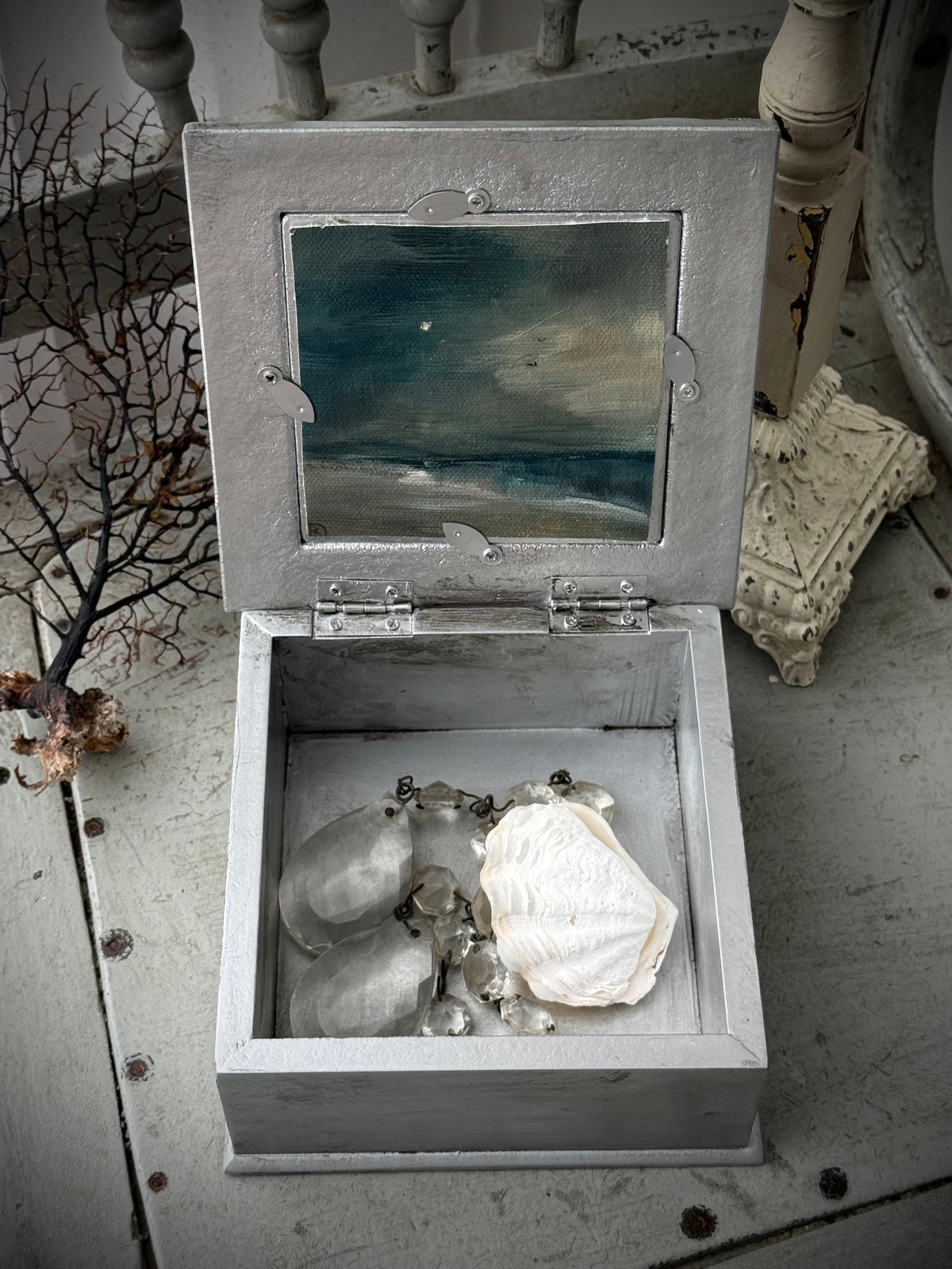 "The Sea and the Moon” series - #6 mini box seascape by Fonda Shae