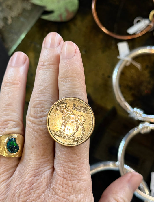 Art Jewellery - Salvaged Coin Ring 1