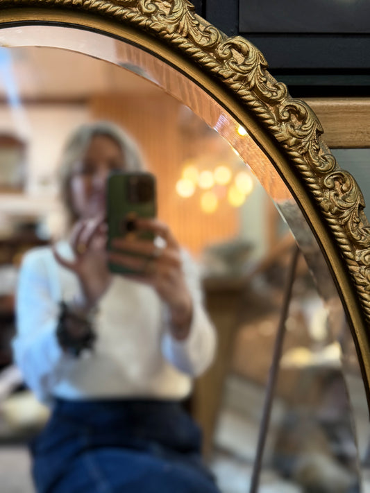 Vintage Gold Oval Mirror