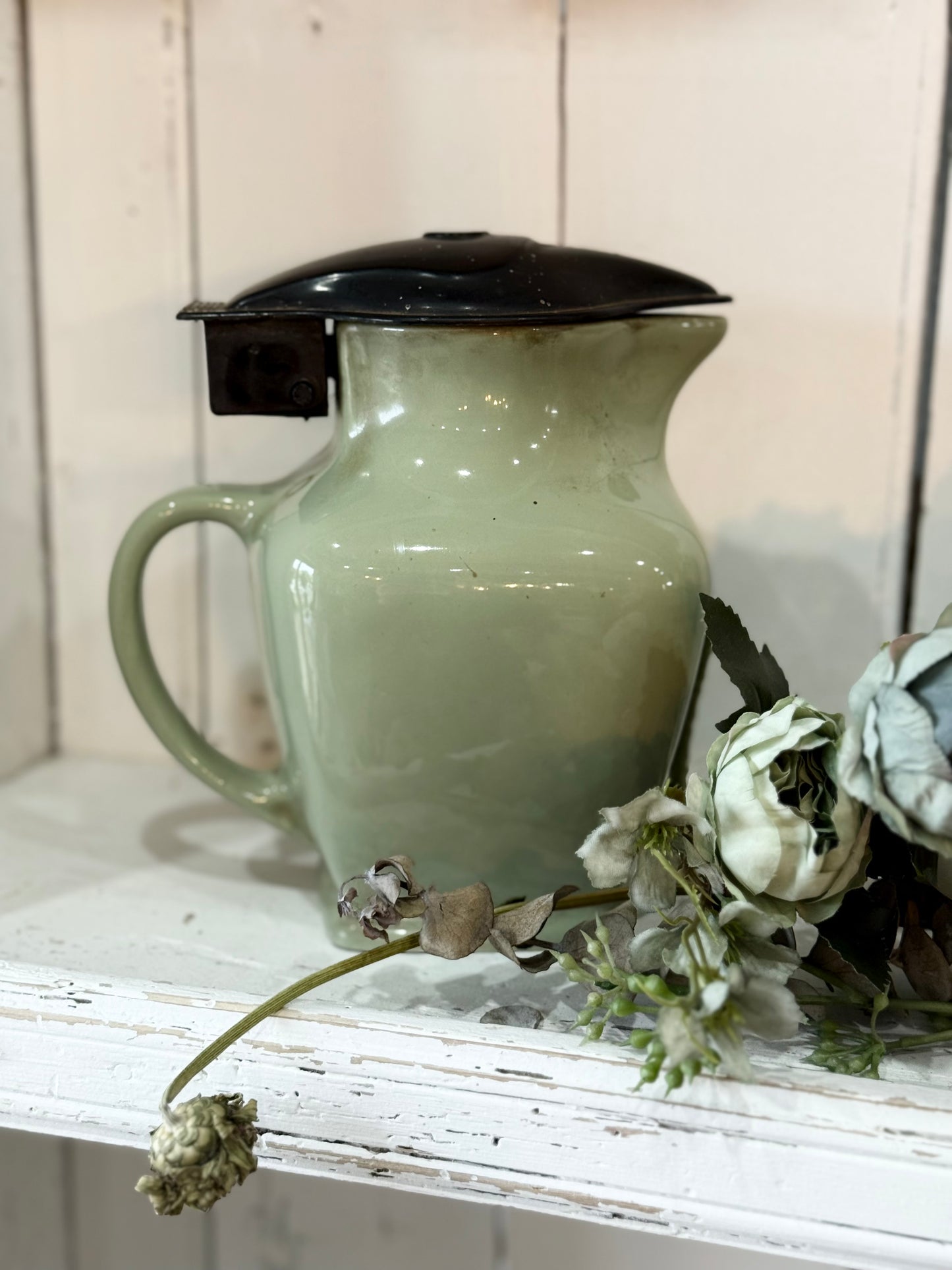Vintage Green Kettle Jug