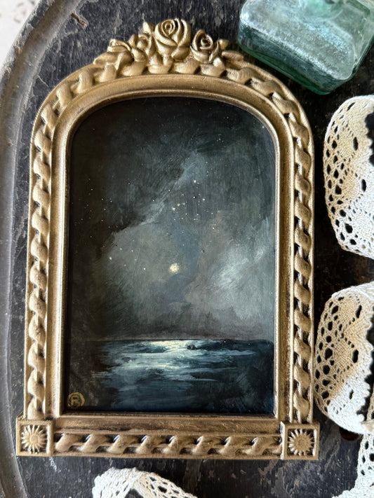 "The Sea and the Moon” series II - #1 mini arch seascape by Fonda Shae