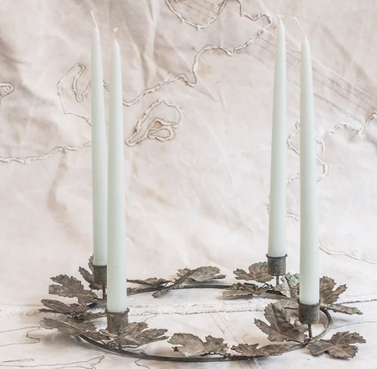 Vineleaf Patina Wreath Candelabra
