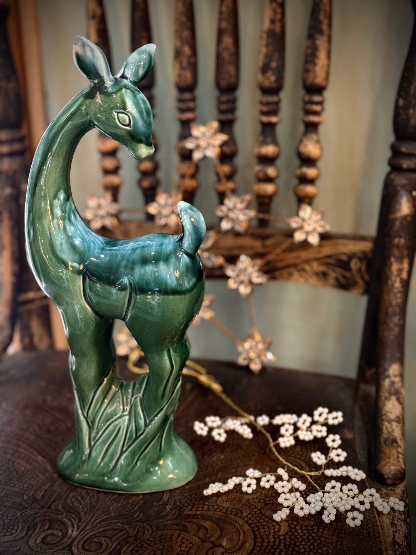 Vintage Green Deer