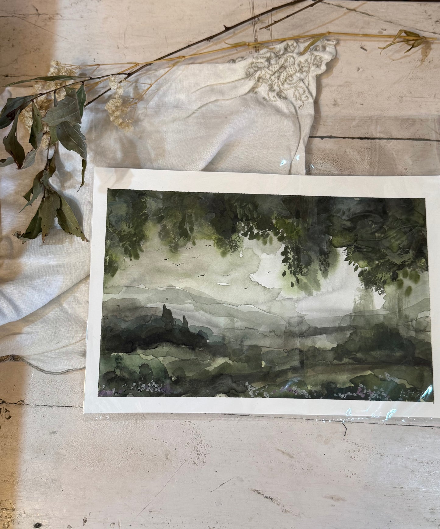 Water Colour; Verdant Canopy - unframed - Linda Titow