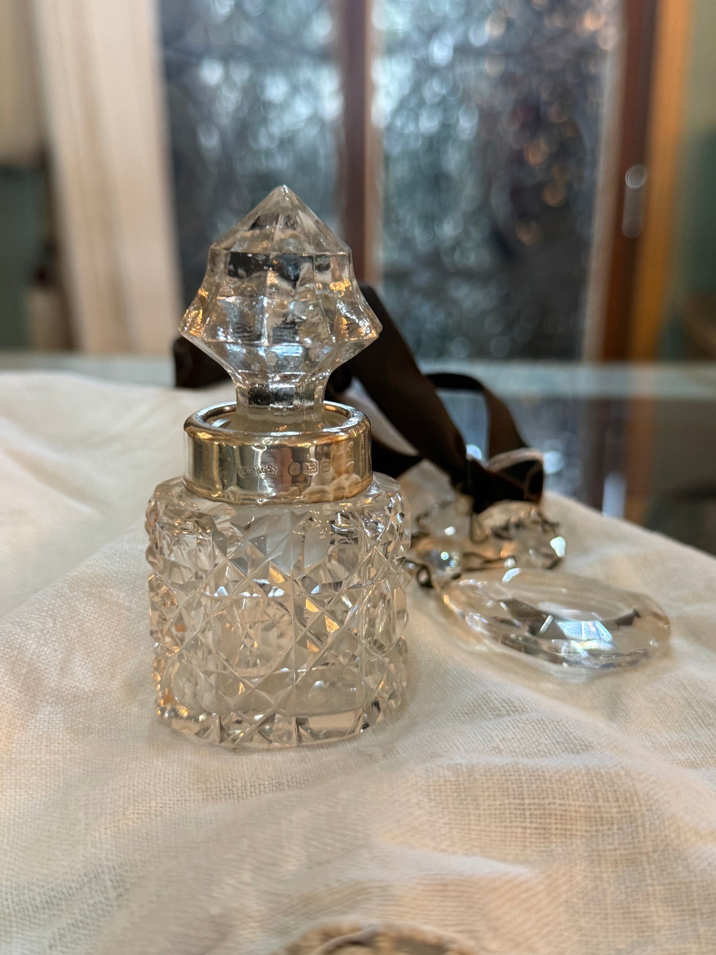Antique Silver & Glass Perfume Bottle