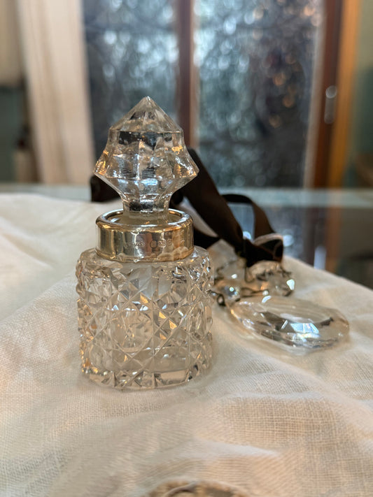 Antique Silver & Glass Perfume Bottle