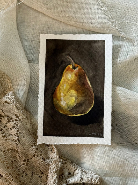Water Colour; Pear - unframed - Linda Titow