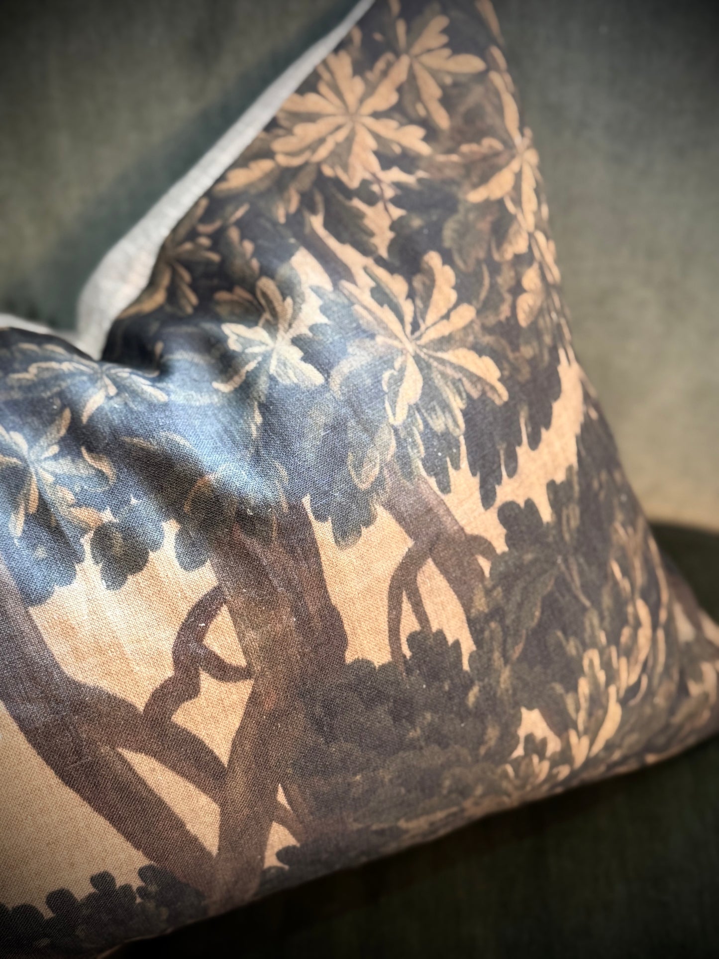 Golden Tapestry Linen Cushion - 60cmx40cm