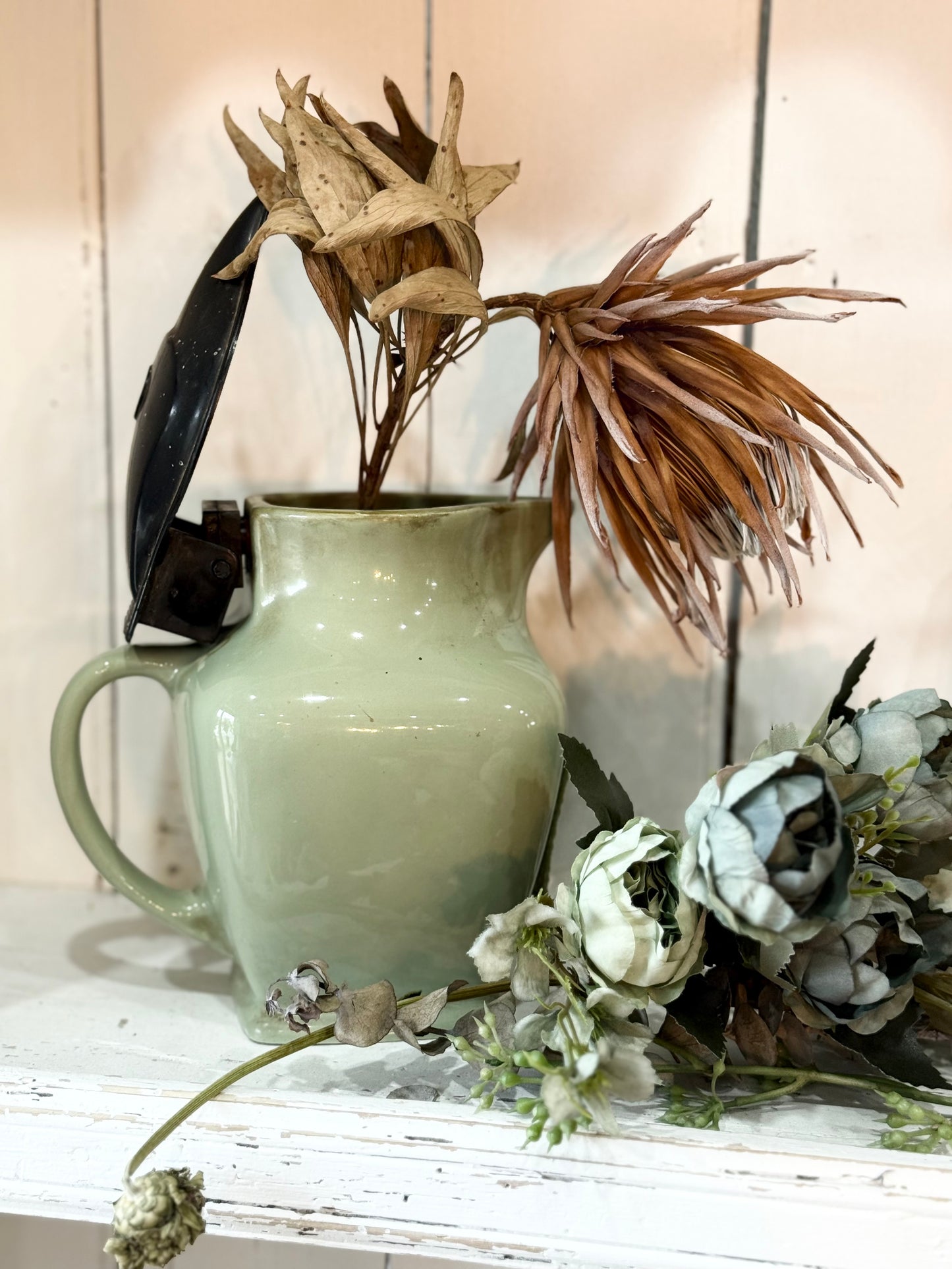 Vintage Green Kettle Jug