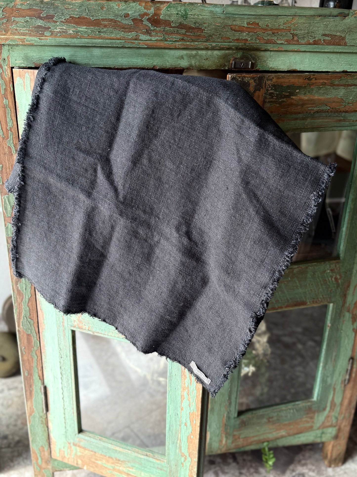 Bath Linen - Swedish Linen Hand Towel, Black