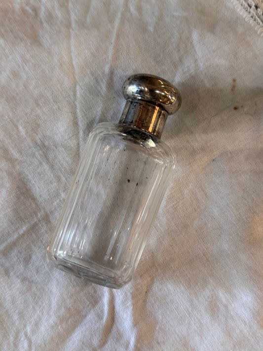Antique Silver & Crystal Perfume Bottle