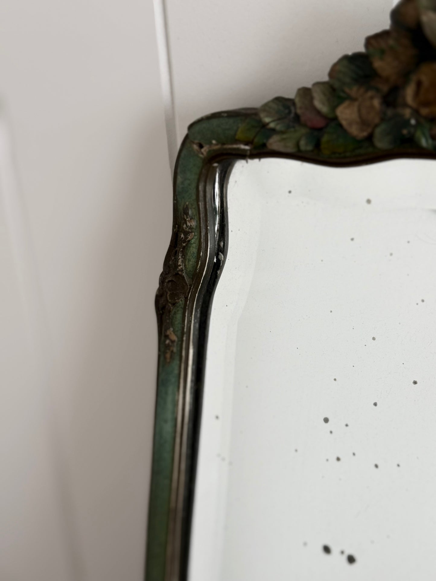 Vintage Barbola Mirror- green