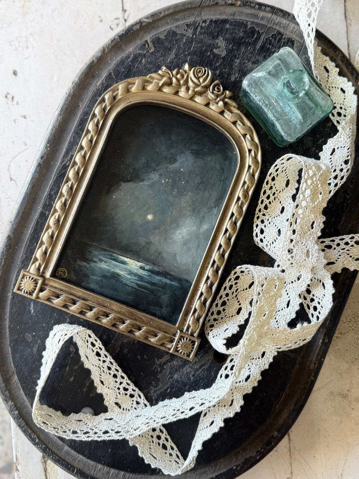"The Sea and the Moon” series II - #1 mini arch seascape by Fonda Shae