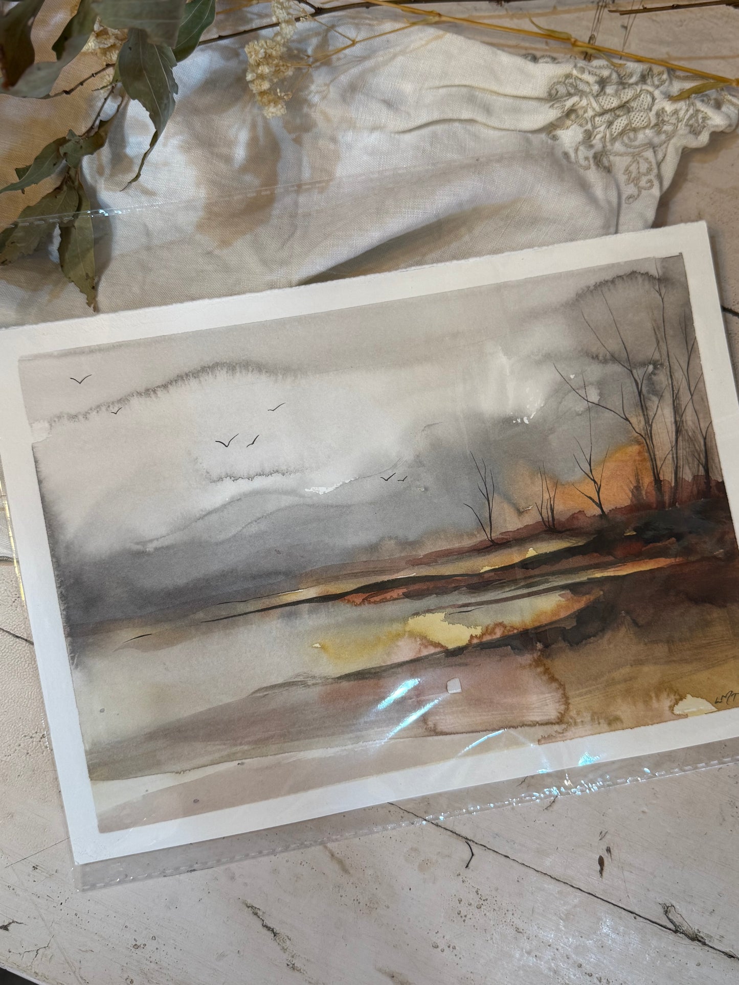 Water Colour; Twilight Still - unframed - Linda Titow