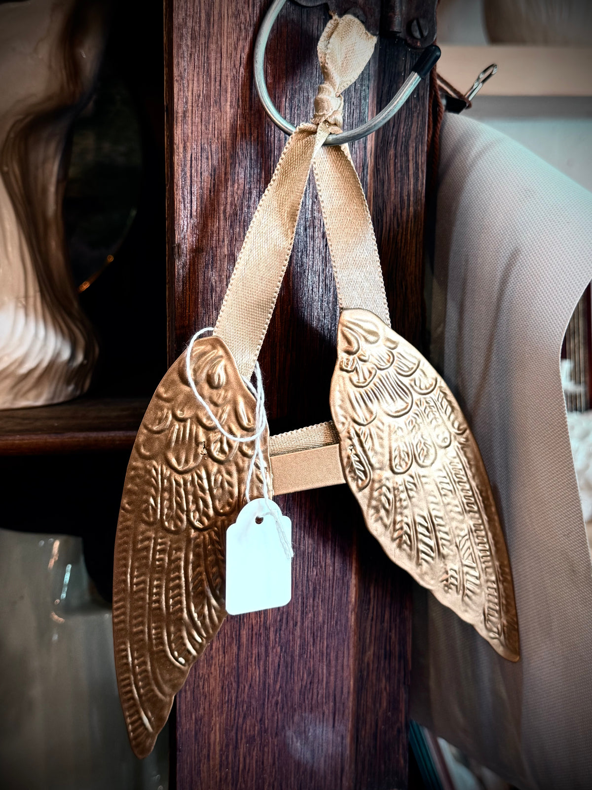 Brass Angel Wings - hanging ornament