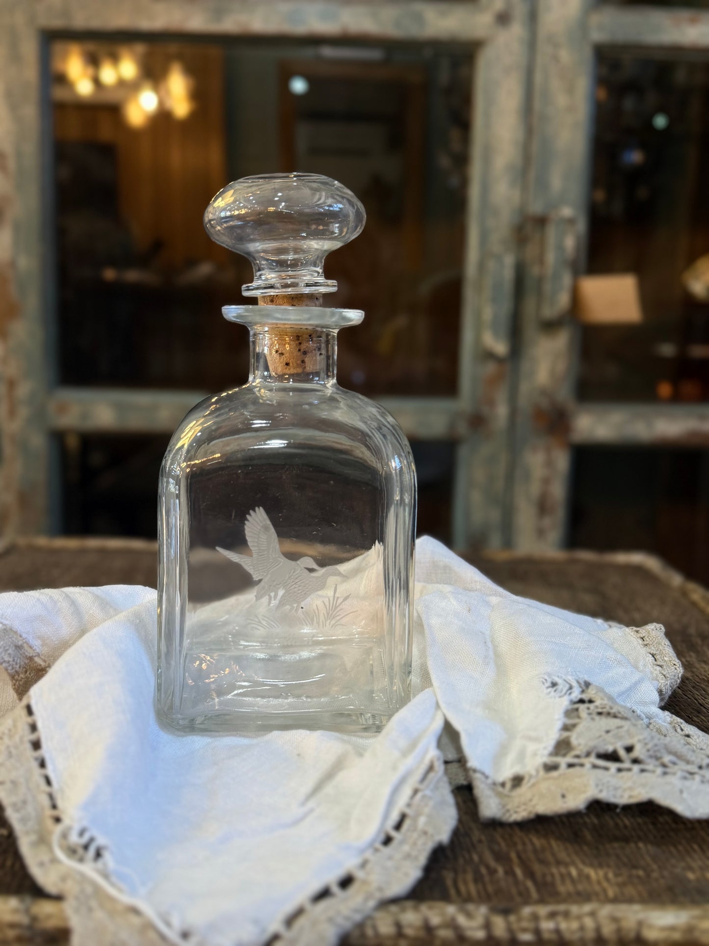 Mallard Duck Glass Decanter