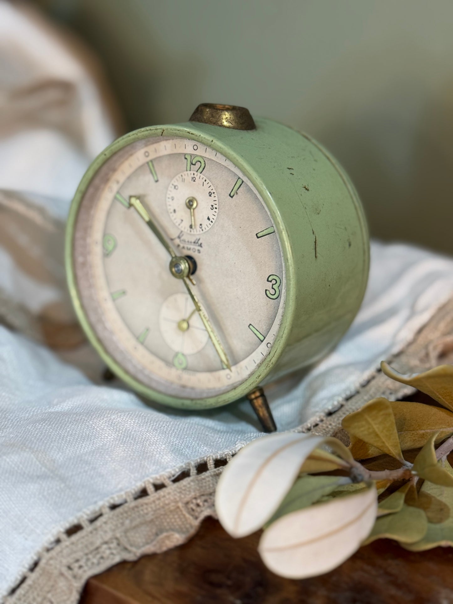 Vintage Clock - Mauthe - Round Green