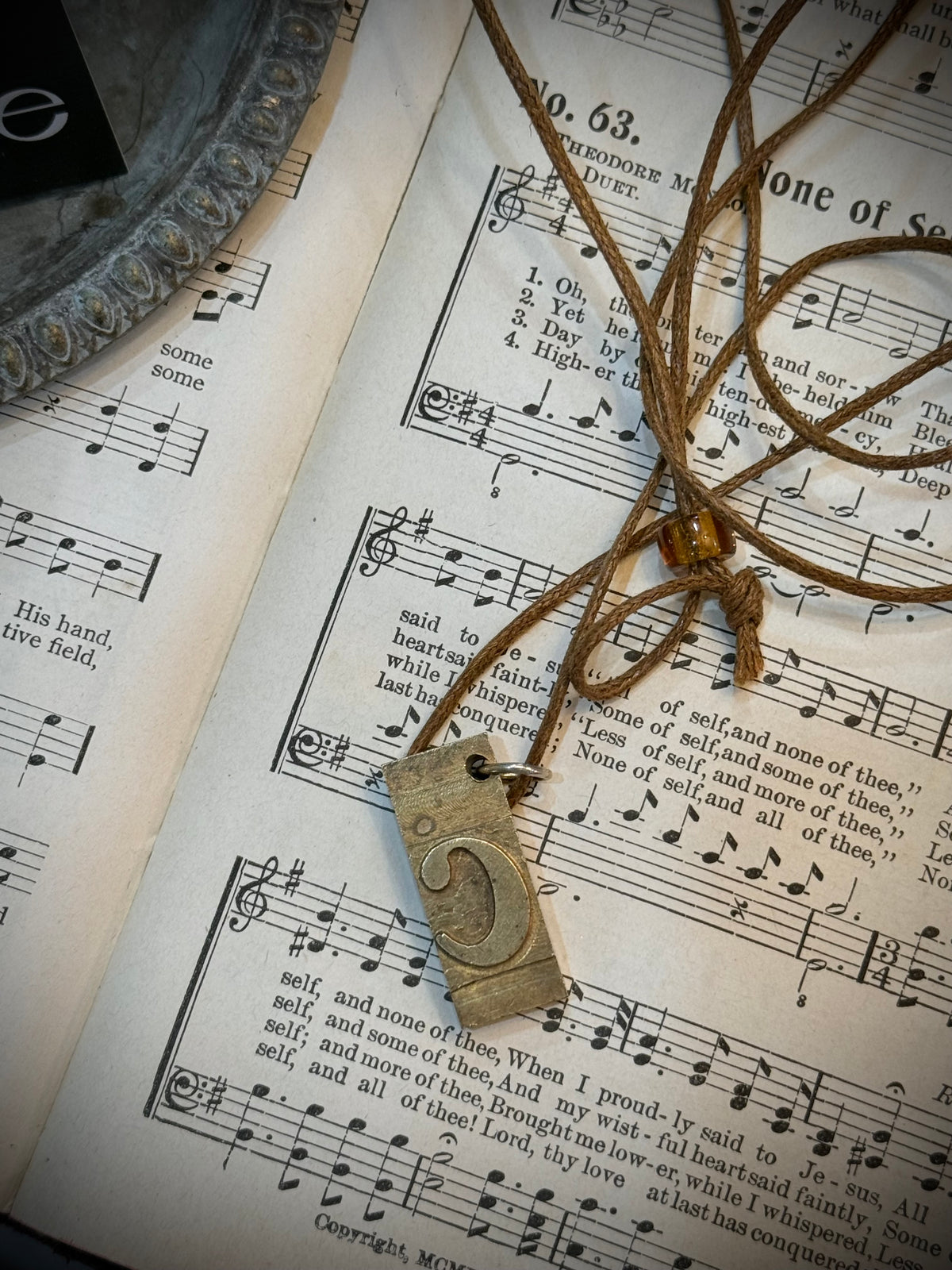 Art Jewellery - Brass Letter-type Pendant - c