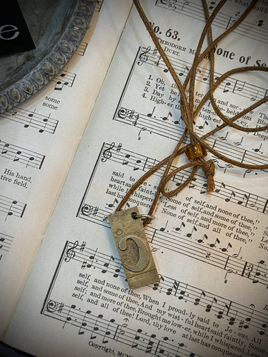 Art Jewellery - Brass Letter-type Pendant - c