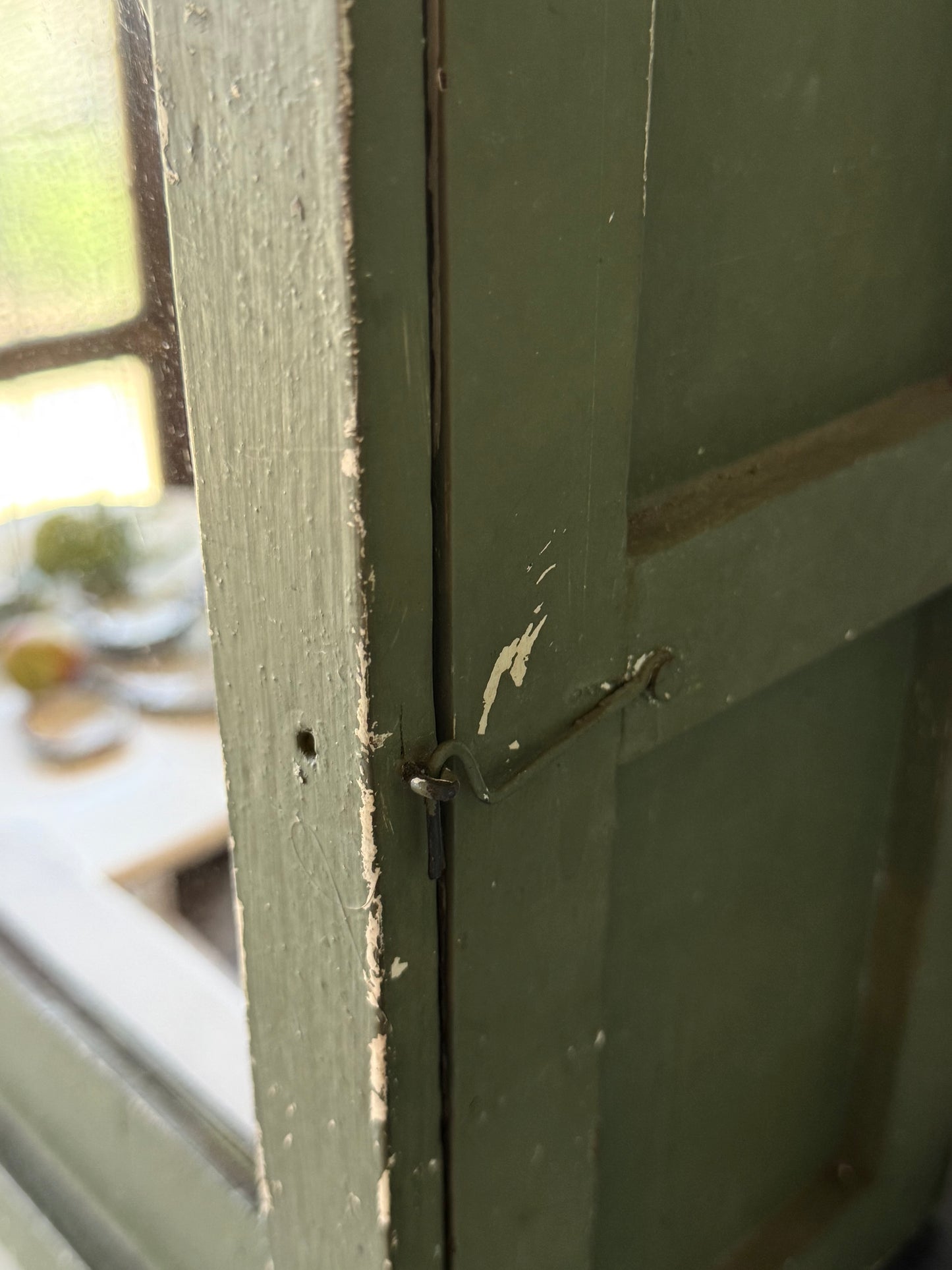 Antique Green Arch Mirror Wall Cabinet
