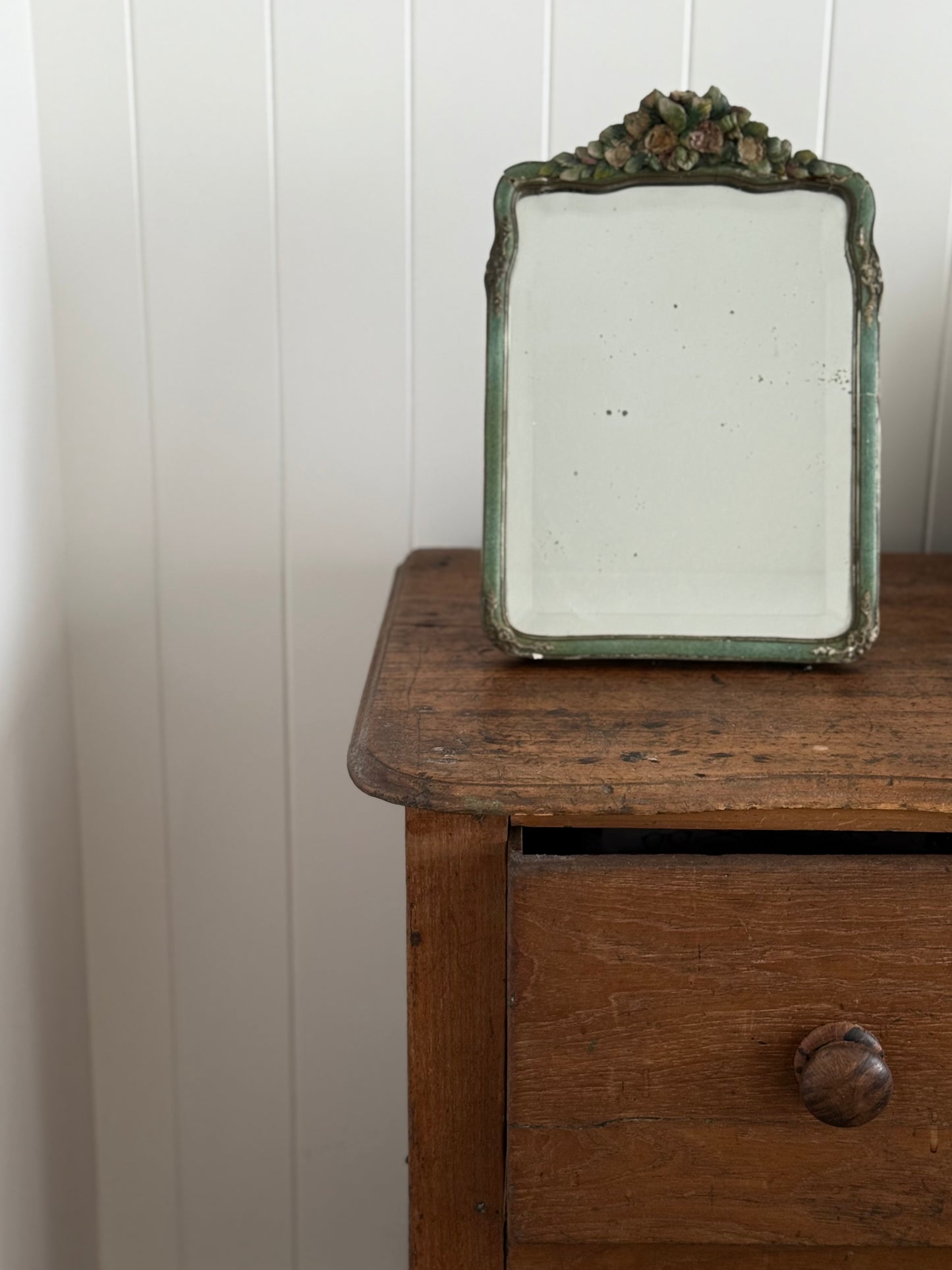 Vintage Barbola Mirror- green
