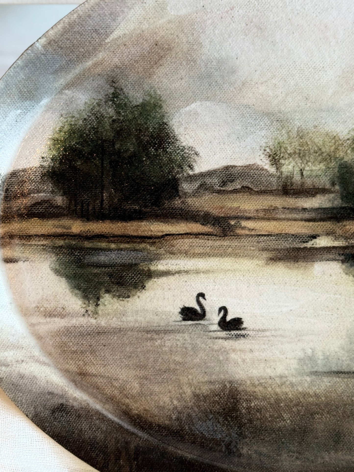Linda Titow Art - Swan Plate, large