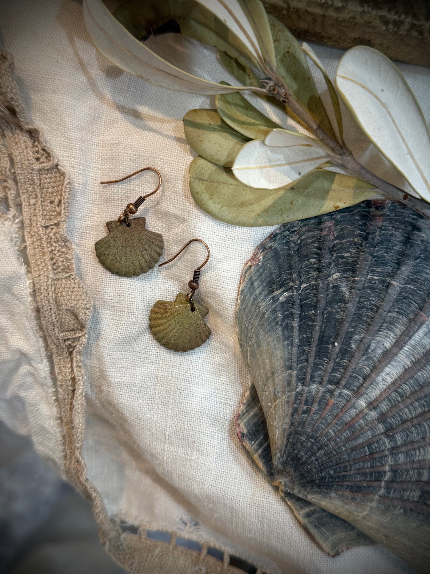 Seashell Copper Earrings - 2