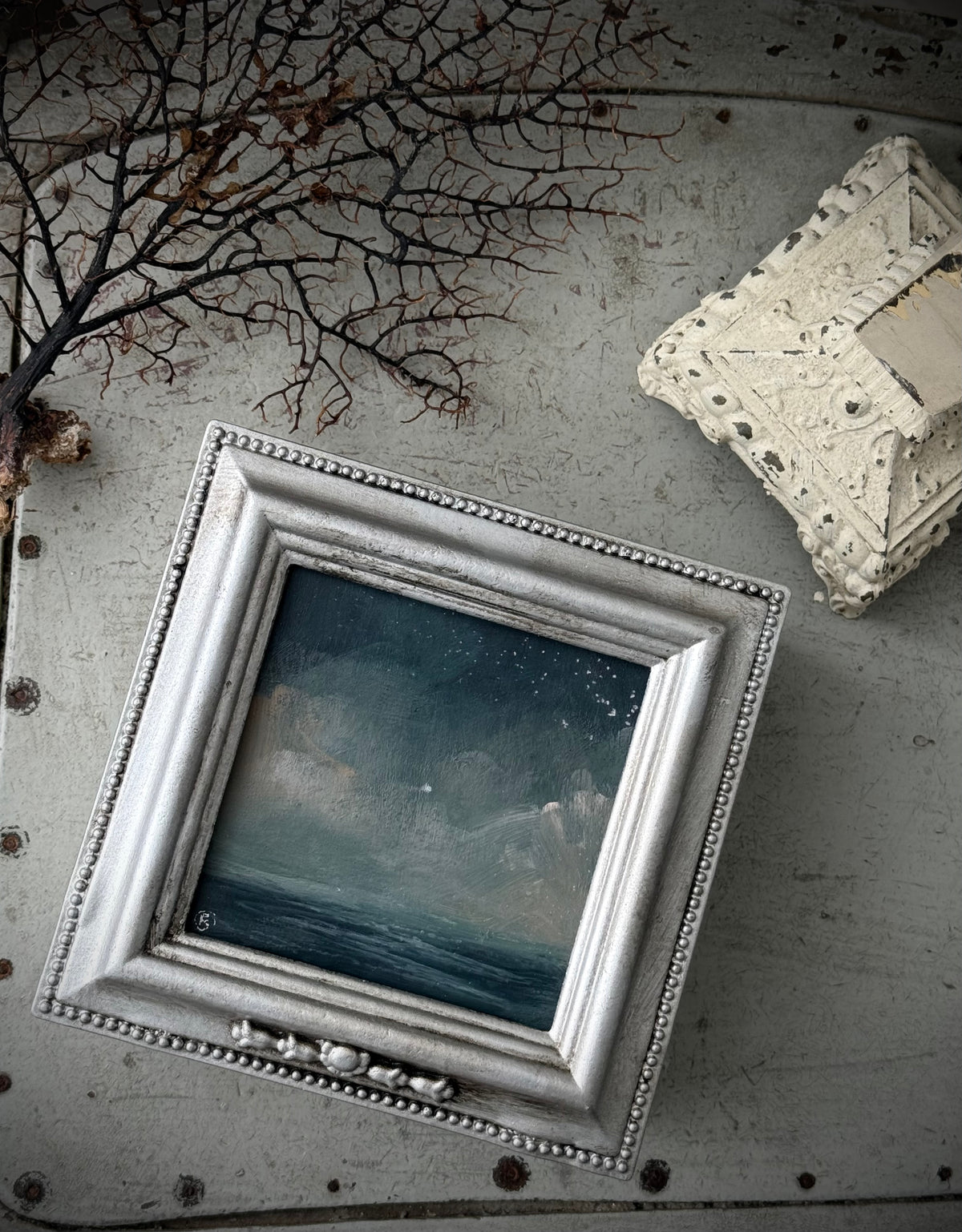 "The Sea and the Moon” series - #6 mini box seascape by Fonda Shae