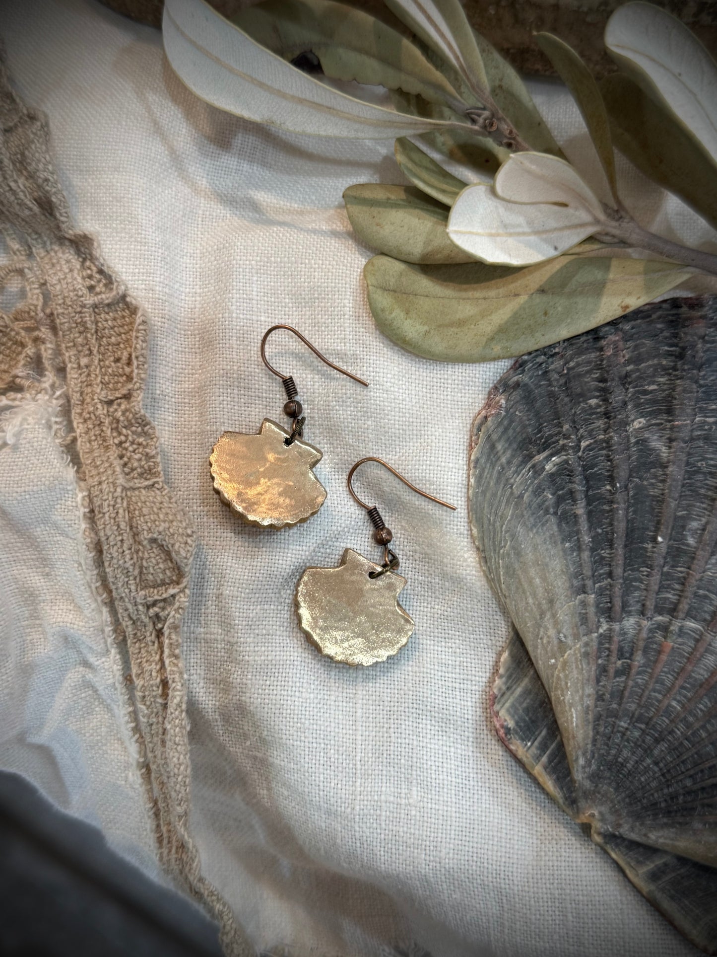 Seashell Copper Earrings - 3
