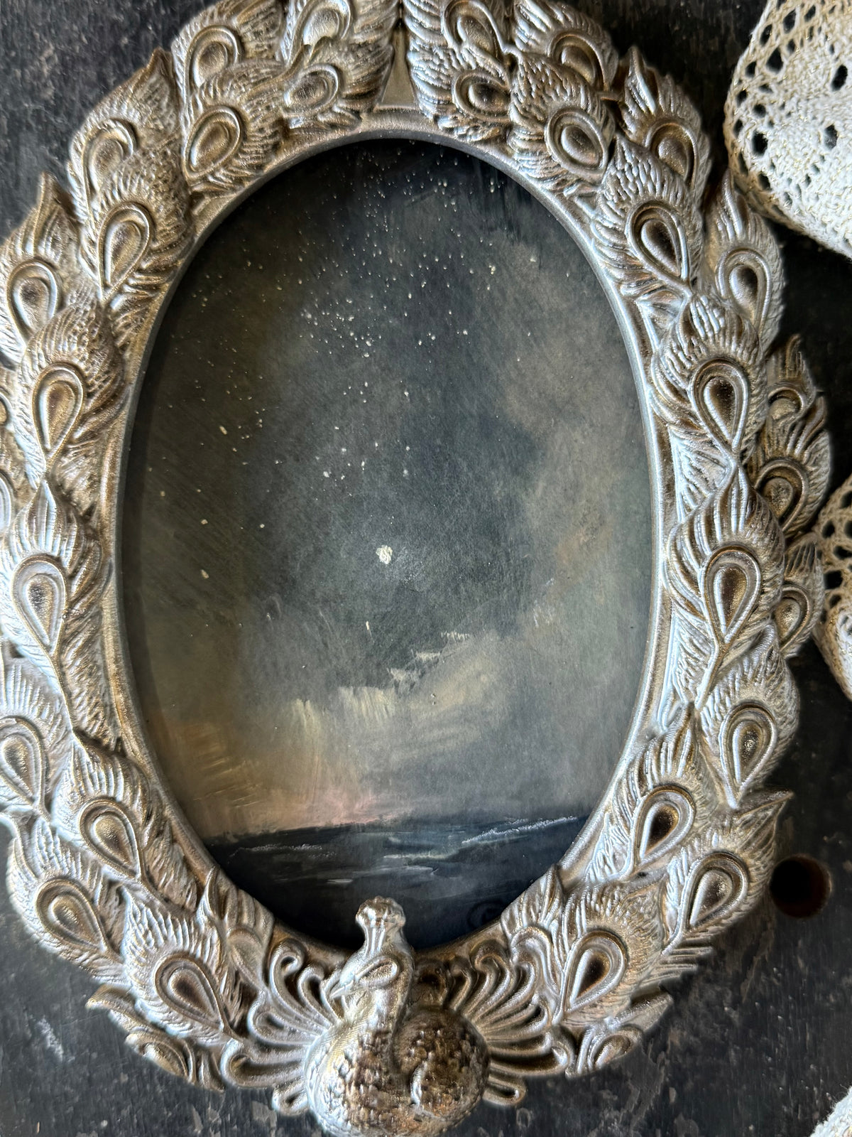 "The Sea and the Moon” series II - #5 mini oval seascape by Fonda Shae
