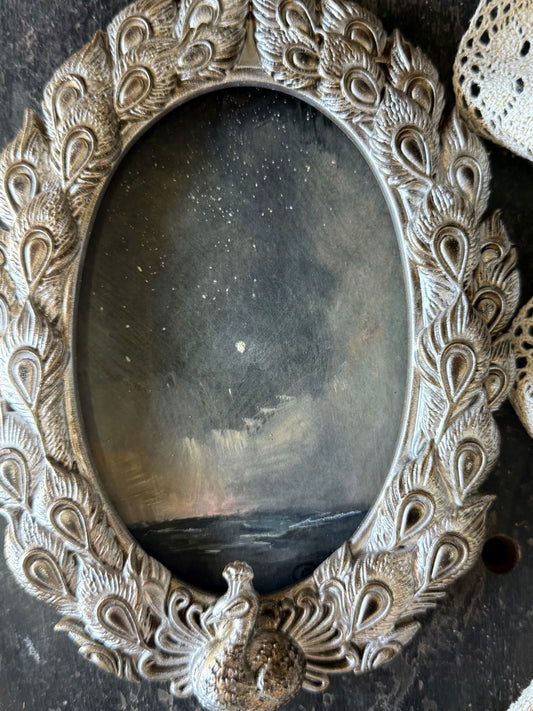 "The Sea and the Moon” series II - #5 mini oval seascape by Fonda Shae