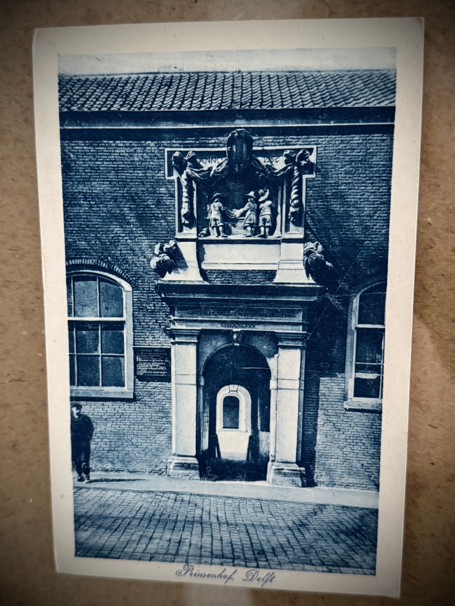Vintage Framed Postcard - Blue