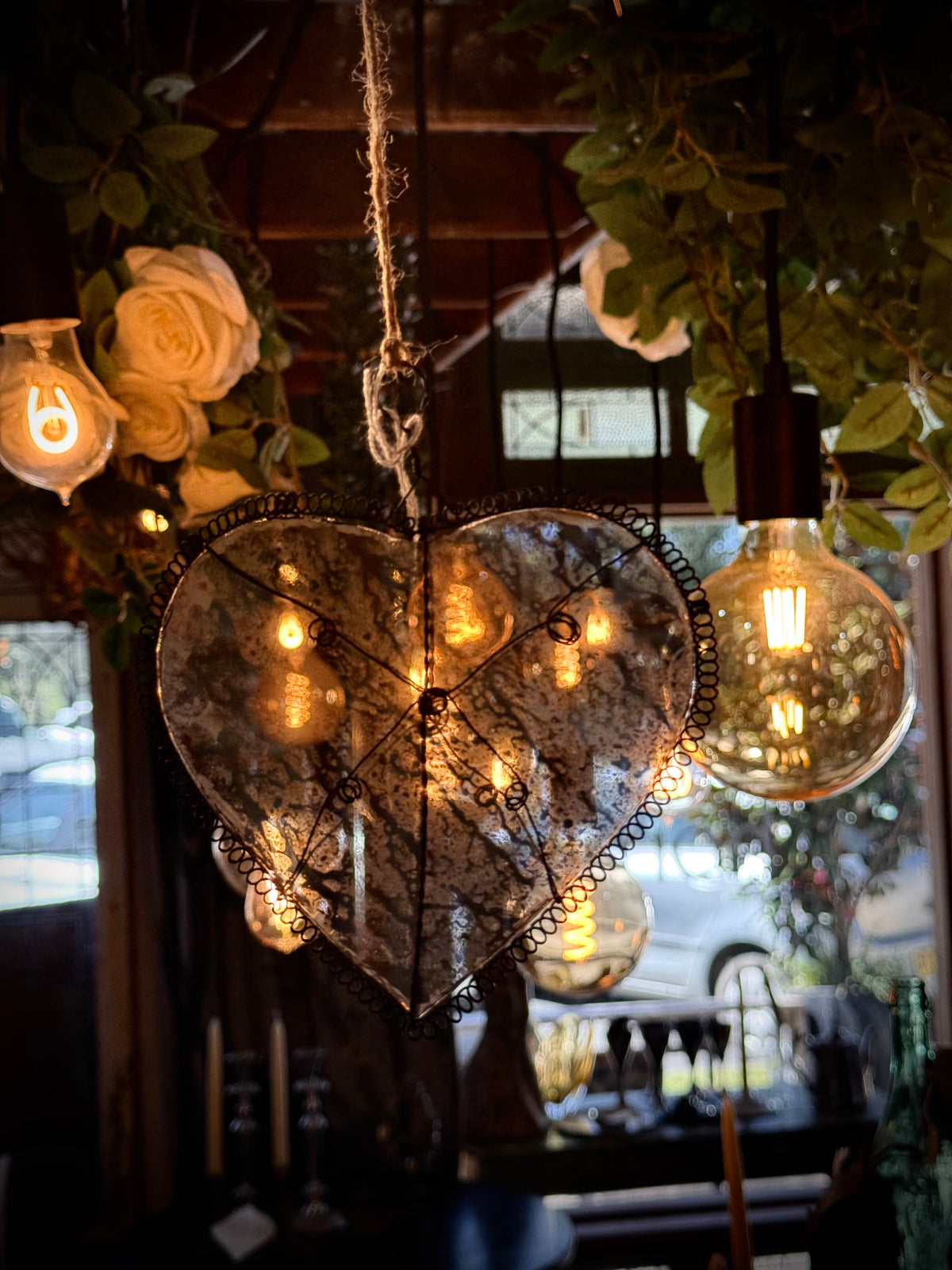 Glass Heart - hanging ornament
