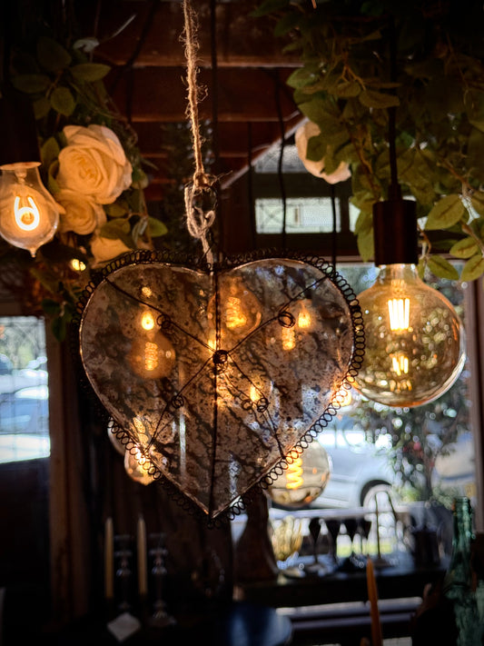 Glass Heart - hanging ornament