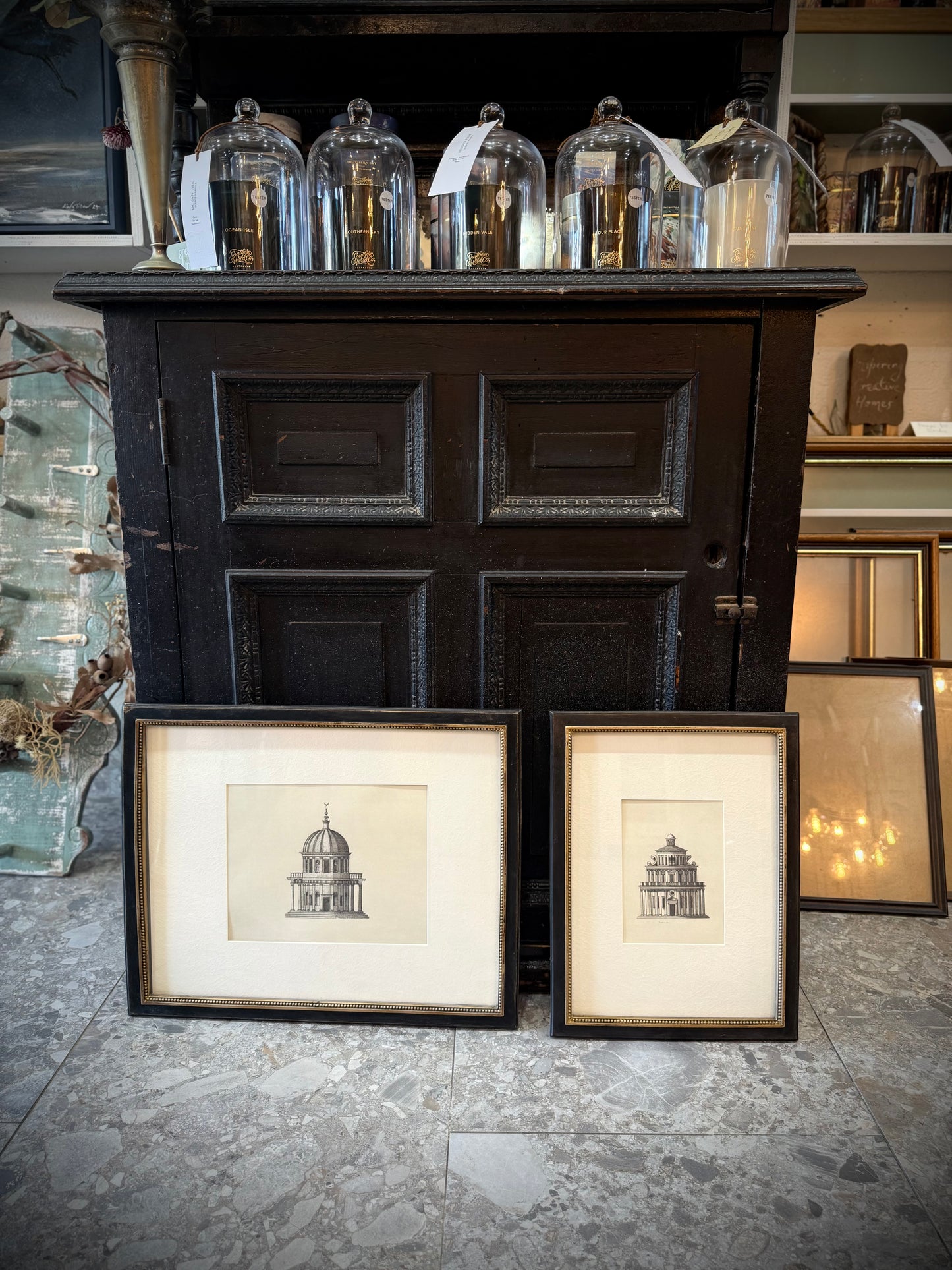 Antique Style Black Framed Print - large