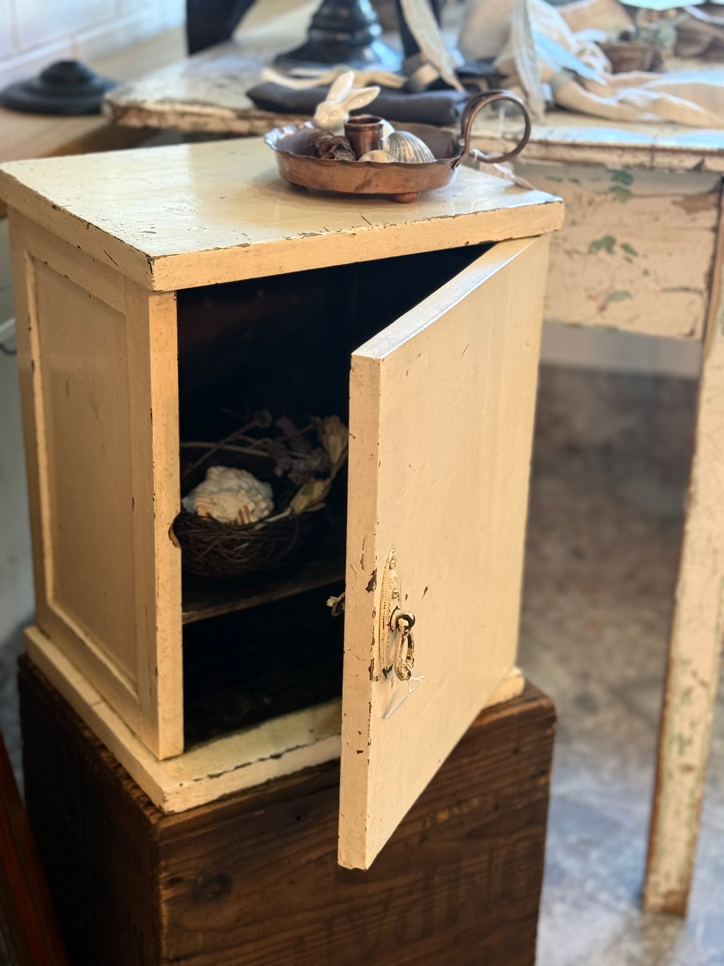 Small Vintage Cream Cabinet