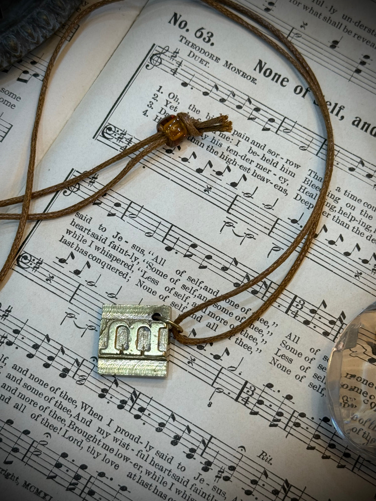 Art Jewellery - Brass Letter-type Pendant - m