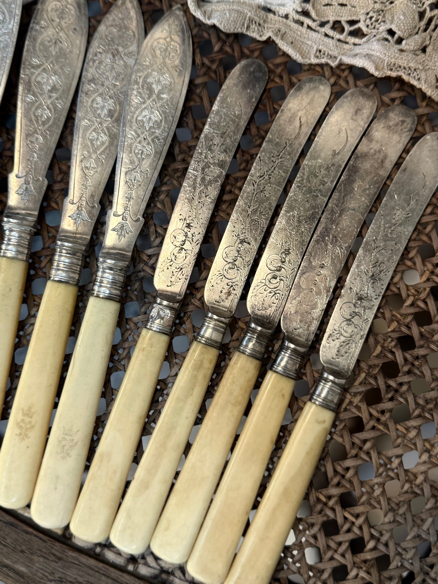 Vintage Bone-Handled Cutlery Set