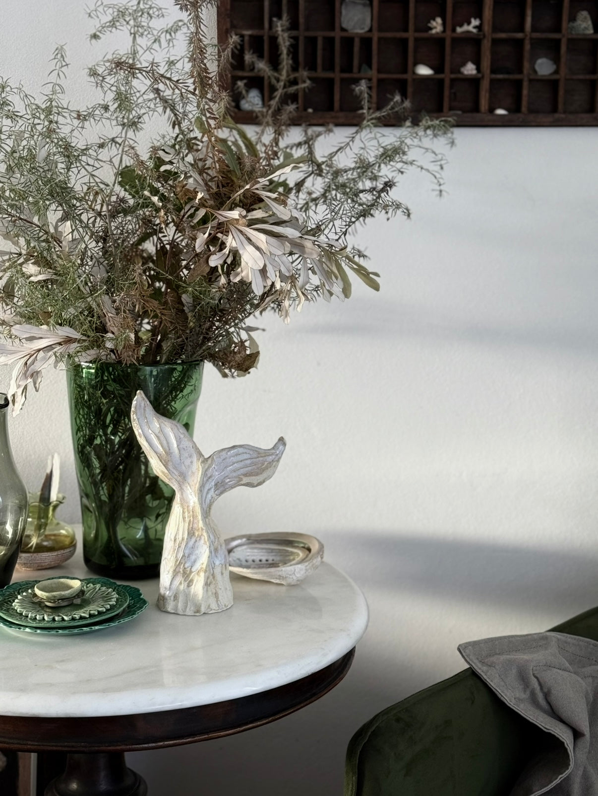 Mid Century Green Glass Vase