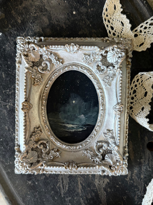 "The Sea and the Moon” series II - #6 mini oval seascape by Fonda Shae