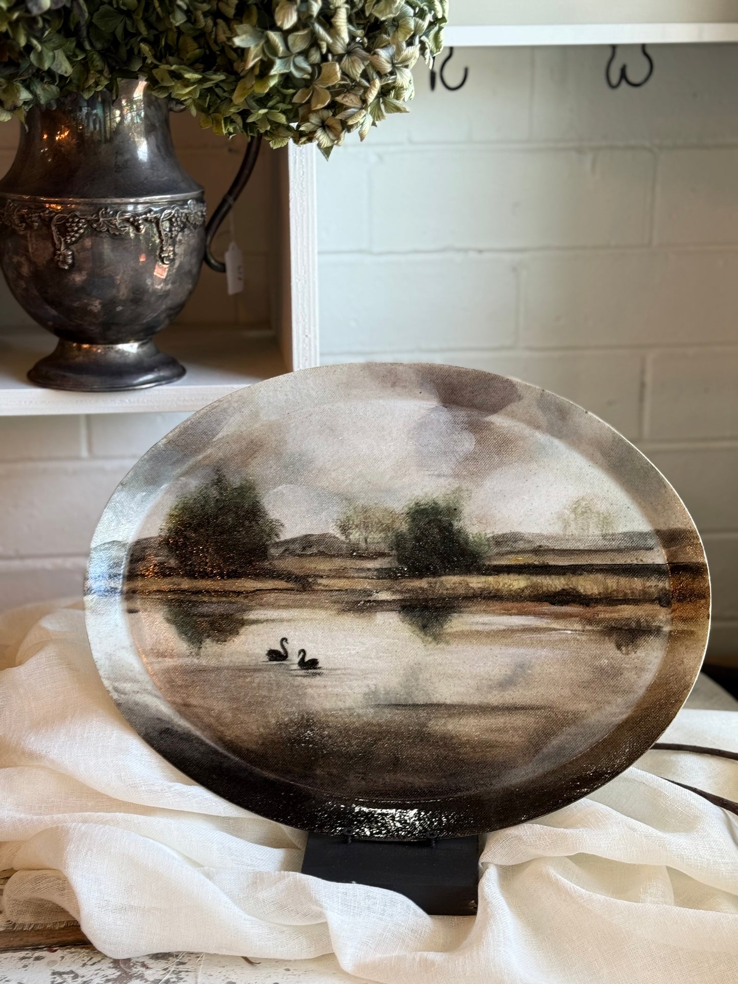 Linda Titow Art - Swan Plate, large